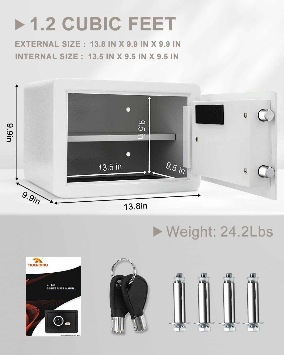 Biometric Fingerprint Safe Box Digital Lock Cash Document Security 34L