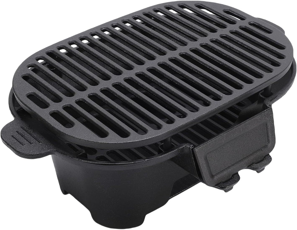 Portable Cast Iron Hibachi Charcoal Grill – Compact Outdoor BBQ, Even Heat