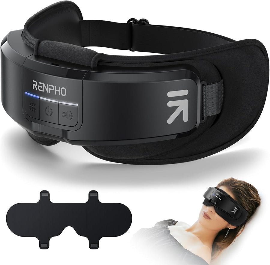 Heated Eye Massager Mask Sleep Stress Relief Dry Eyes Fatigue Bluetooth