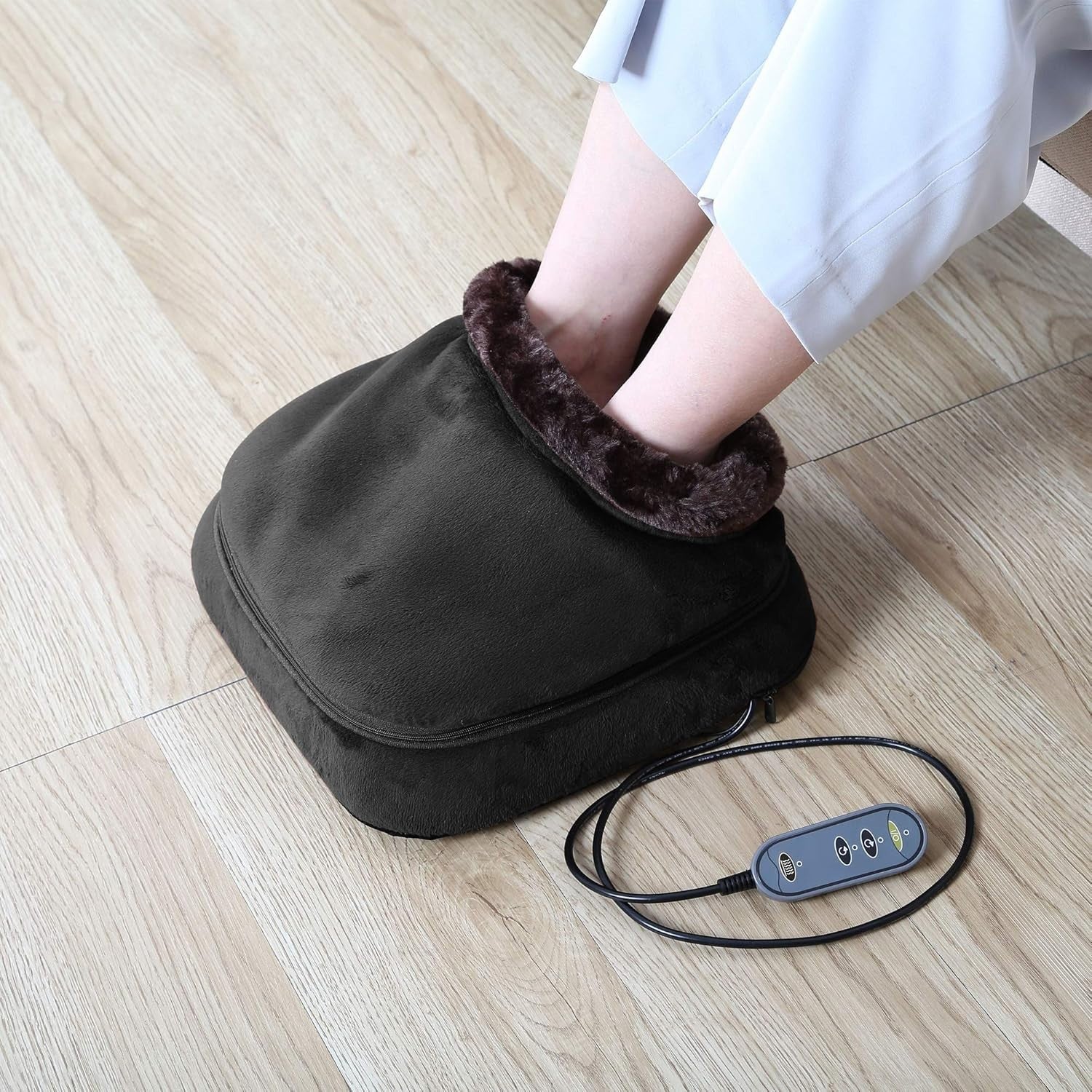 2-in-1 Shiatsu Foot & Back Massager with Heat, Kneading, Electric Massage