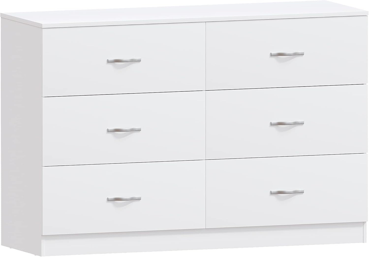 White 6 Drawer Chest Bedroom Storage Unit Sliding Drawers Flatpack