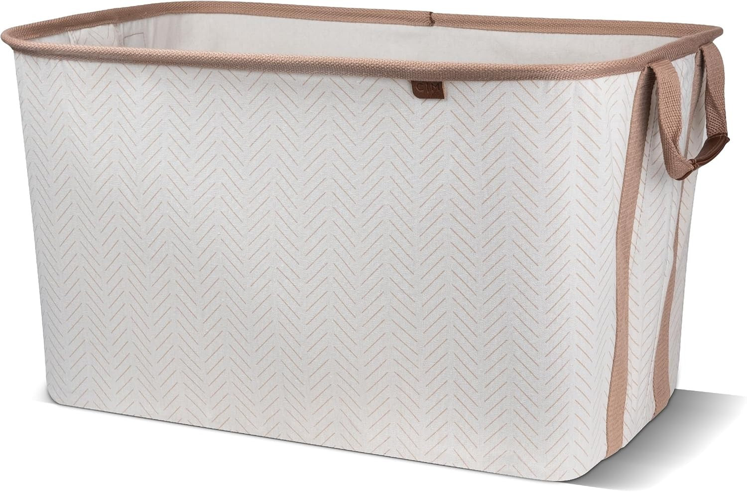 2 Pack Collapsible Laundry Baskets 60L Foldable Storage Bin with Handles Beige