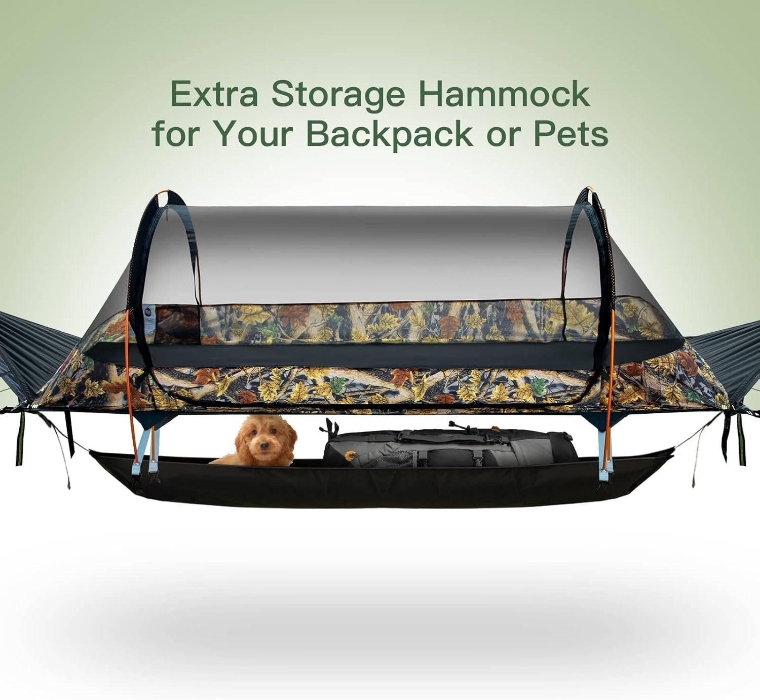 Camping Hammock with Mosquito Net & Rainfly – Flat Lay Design for 1 Person