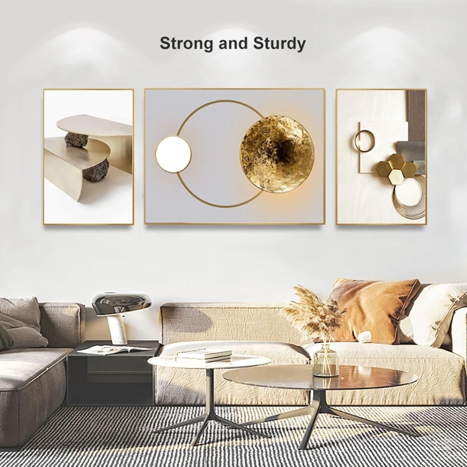 Abstract Canvas Wall Art Set of 3 Modern Living Room Decor