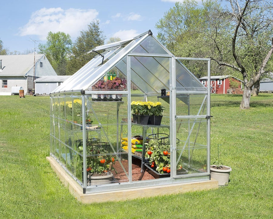 Luxury 6x10 Aluminium Greenhouse with Polycarbonate Panels UV-Proof Roof