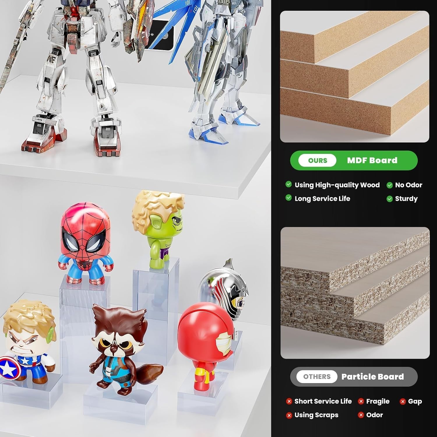 Corner Display Cabinet with LED Lights & Magnetic Lock, Human Sensor, 62.9" Tall