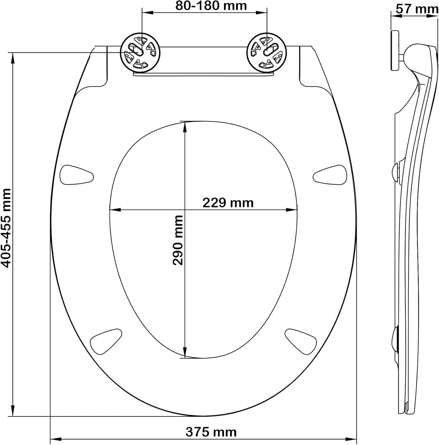 Slim Soft Close Toilet Seat Antibacterial Click & Clean White