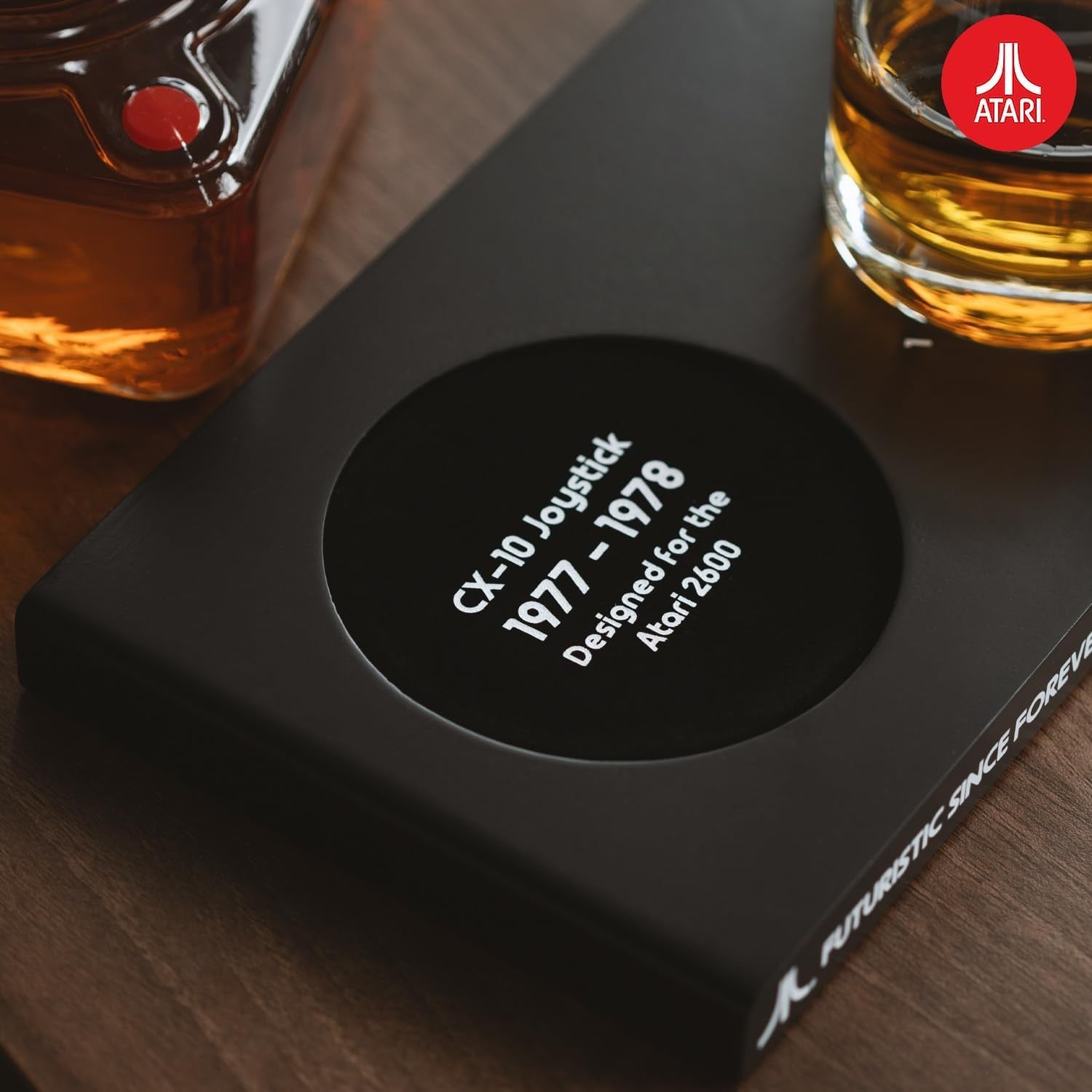 Atari Joystick Whiskey Decanter Set 750ml with 2 Glasses & Tray Retro Gift