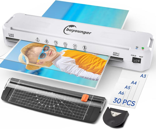 A3 Laminator Machine 60s Fast Warm Up Never Jam + 30 Pouches Kit