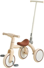 4 in 1 Kids Trike Balance Bike Scooter Push Trike EVA Wheels Beige