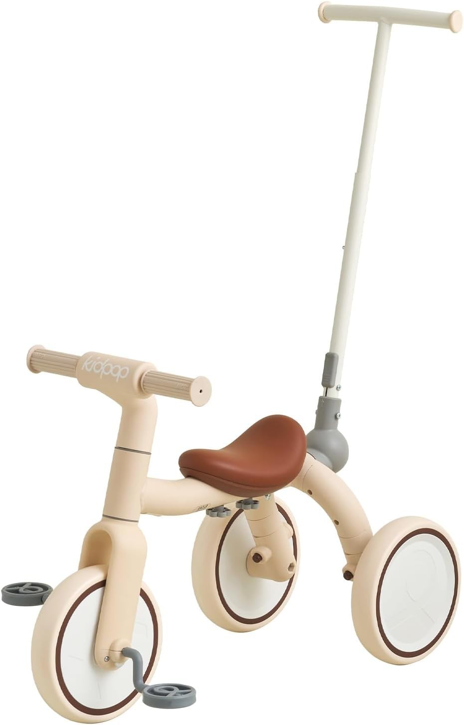 4 in 1 Kids Trike Balance Bike Scooter Push Trike EVA Wheels Beige