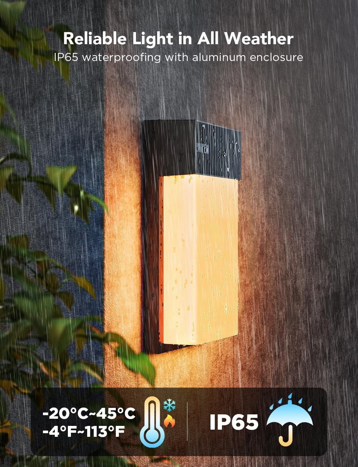 Smart RGB Outdoor Wall Lights 2-Pack 1500LM Waterproof Alexa Control