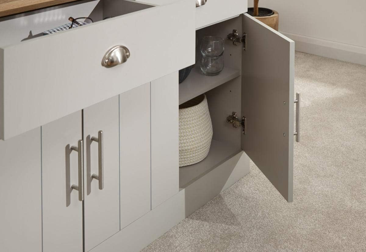 Modern Grey & Oak Sideboard Cabinet with 2 Drawers & 3 Doors – Living Room