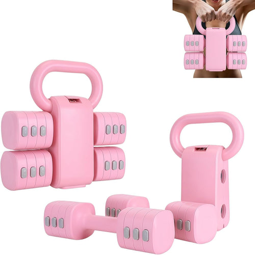 2-in-1 Adjustable Hand Weights 1–5kg Dumbbell Kettlebell Home Gym Set