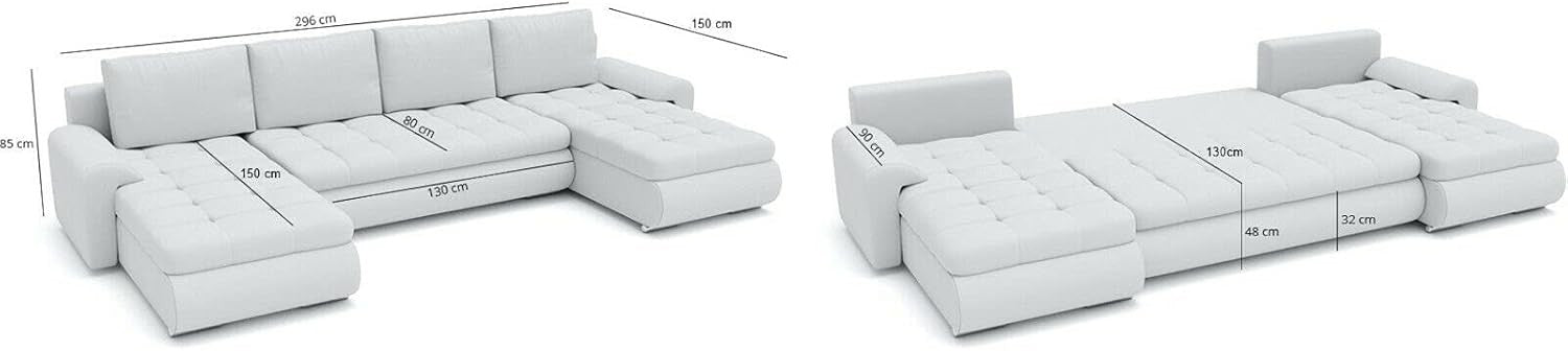 Modern Grey Double Sofa Bed – Compact, No Assembly, Microfibre Fabric