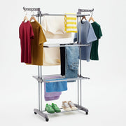 4 Tier Clothes Airer Adjustable Drying Rack Folding Wings Indoor Laundry Stand