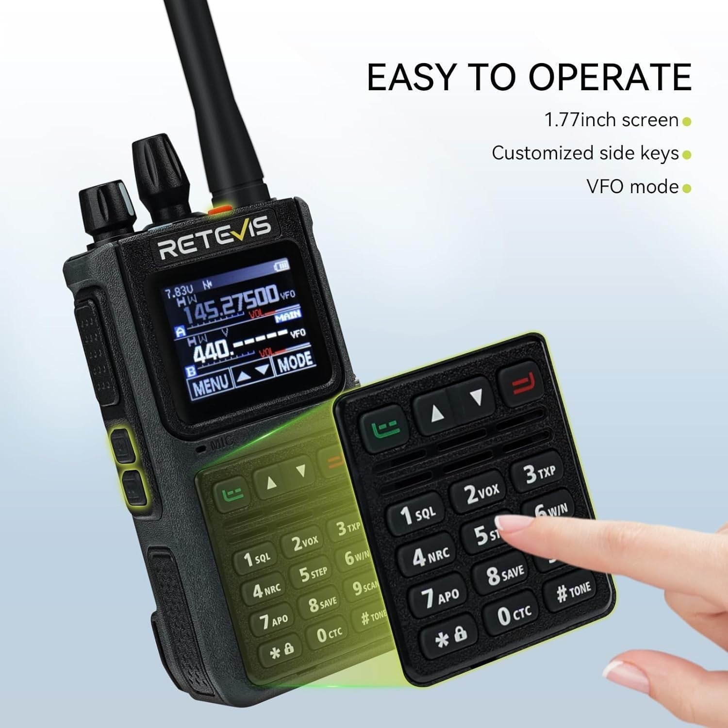 IP67 Waterproof Dual Band Walkie Talkie 5W Long Range Color Screen Radio