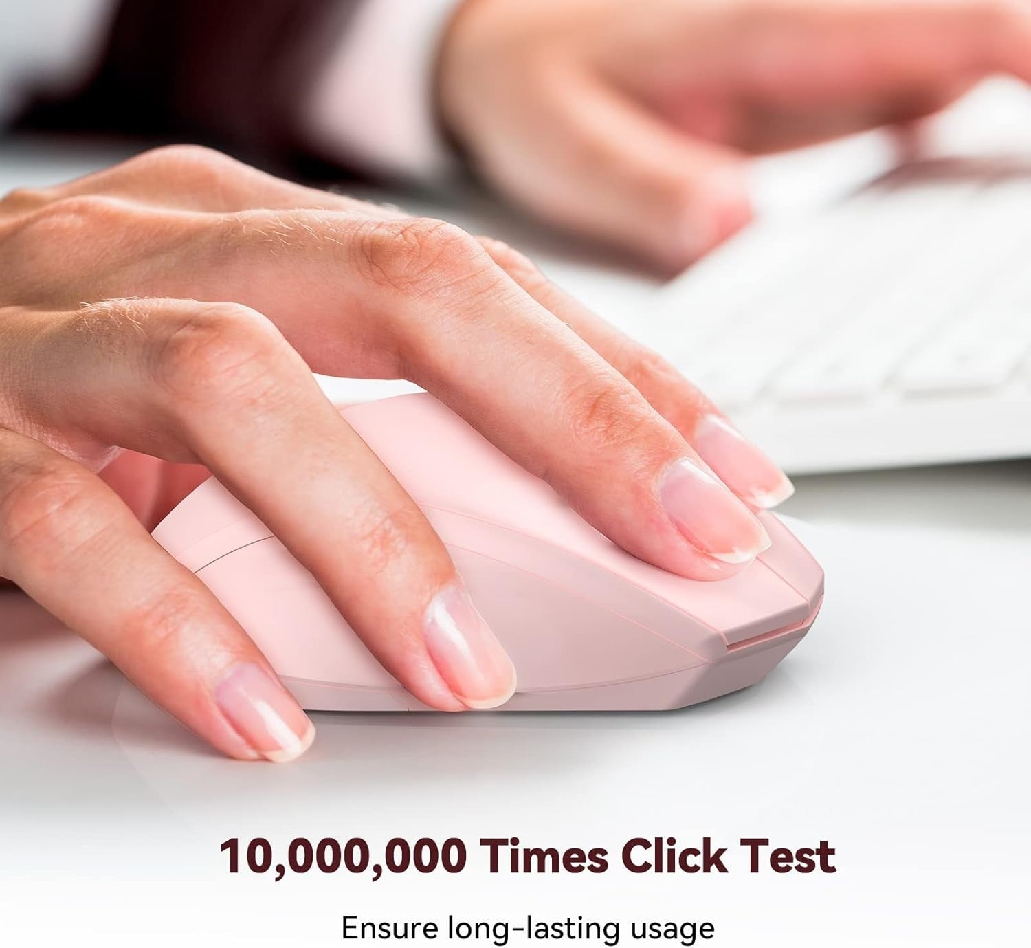 Wireless Bluetooth Mouse 4800DPI Silent Ergonomic Long Battery Pink