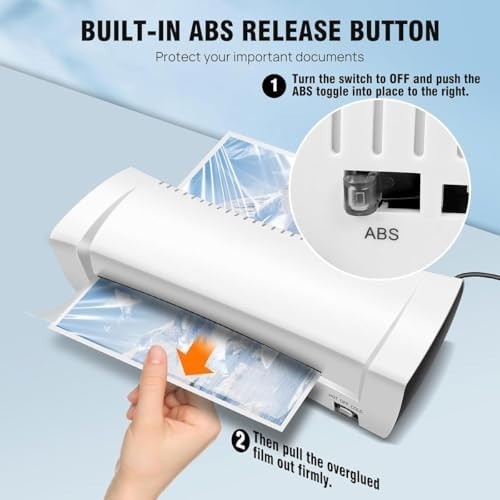 A4 Laminator Hot Cold 6-in-1 Fast 2–3 Min Warm-Up Anti-Jam