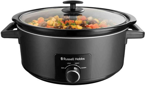 7L Electric Slow Cooker Large Pot 320W Ceramic Bowl 3 Heat Settings UK