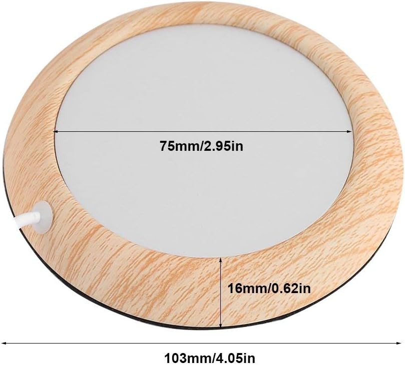 USB Cup Warmer Brown Wood Grain Desk Coffee Heater Pad