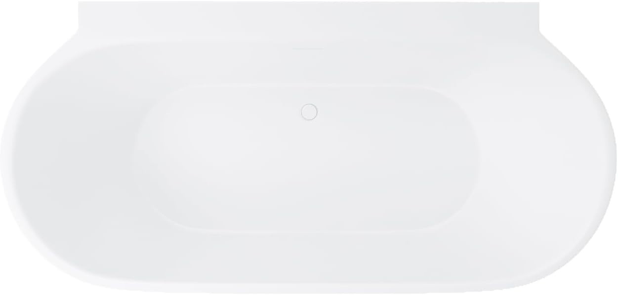 1700x800mm Freestanding Double Ended Back-to-Wall Bath White Acrylic
