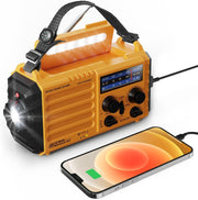 Solar Hand Crank Emergency Radio AM FM USB Phone Charger Torch SOS
