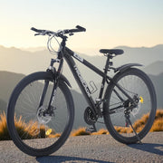 26" Black Mountain Bike 21-Speed Dual Disc Brakes Aluminum Frame Adult MTB