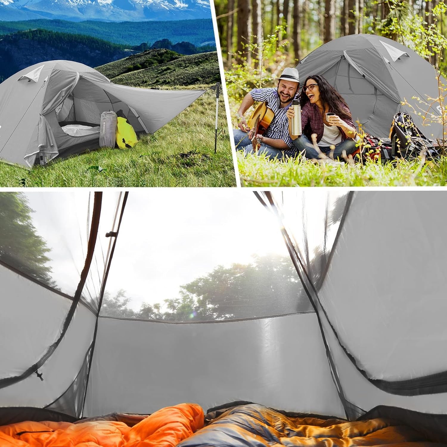 2 Person Ultralight Camping Tent Waterproof 3-4 Season Dome