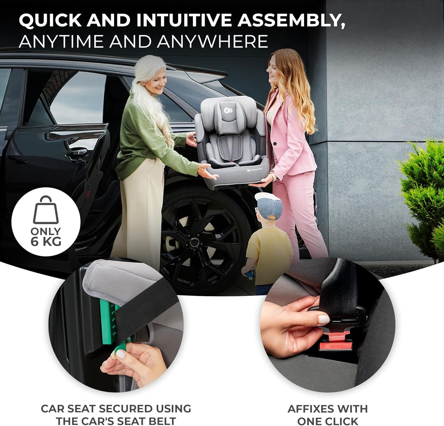 i-Size R129 Group 1/2/3 Child Car 5-Point Harness 76–150cm