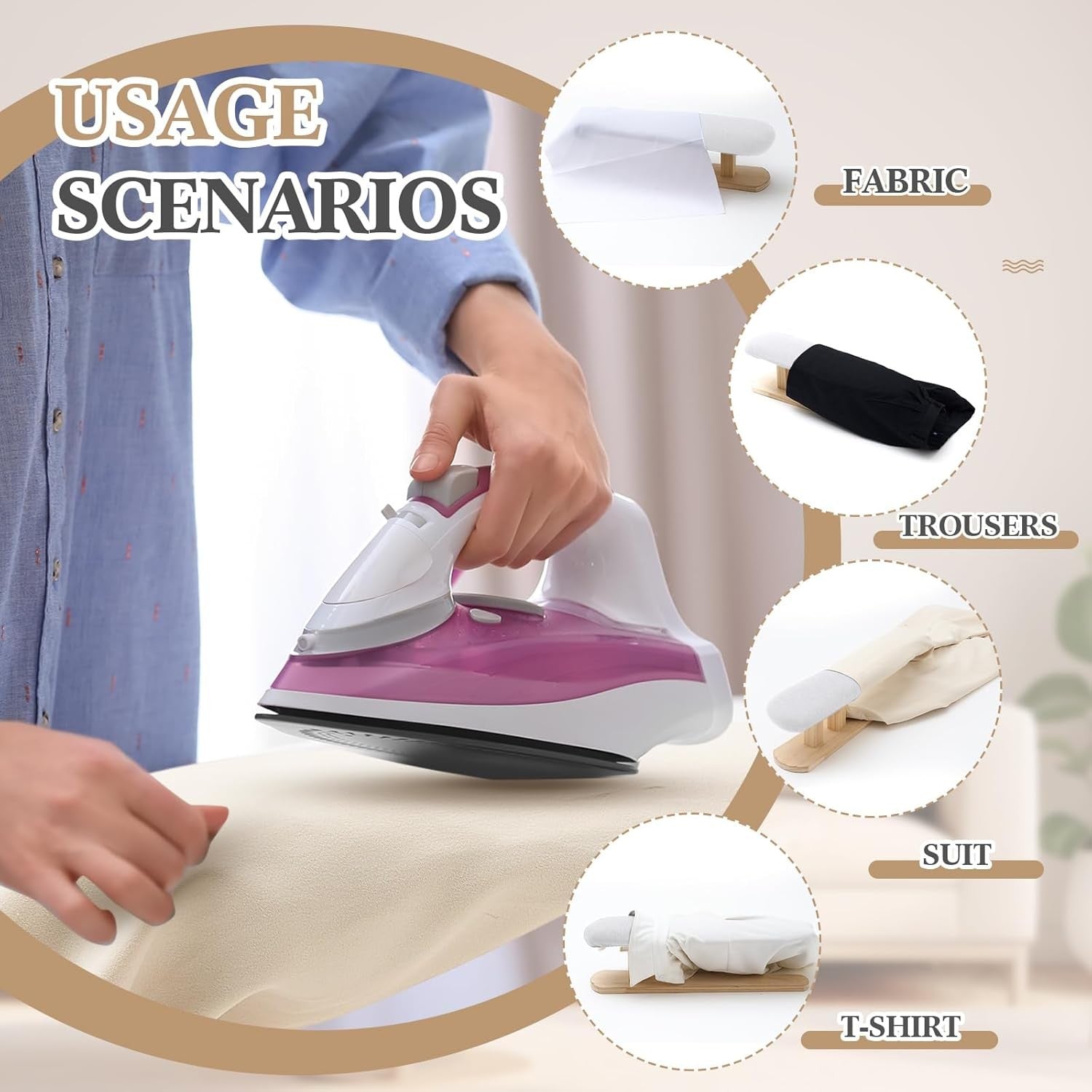 Sleeve Ironing Board Tabletop Padded Tailor Compact 57x13cm