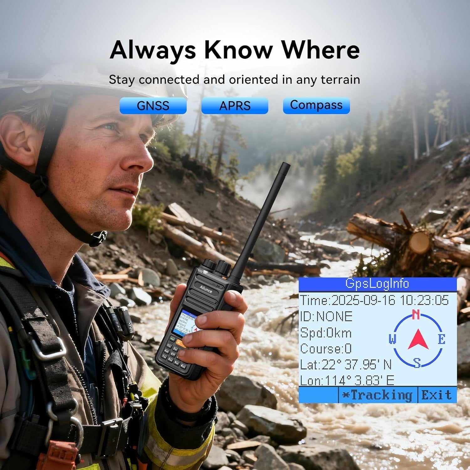Dual Band Ham Radio Walkie Talkie APRS/GPS Bluetooth Waterproof