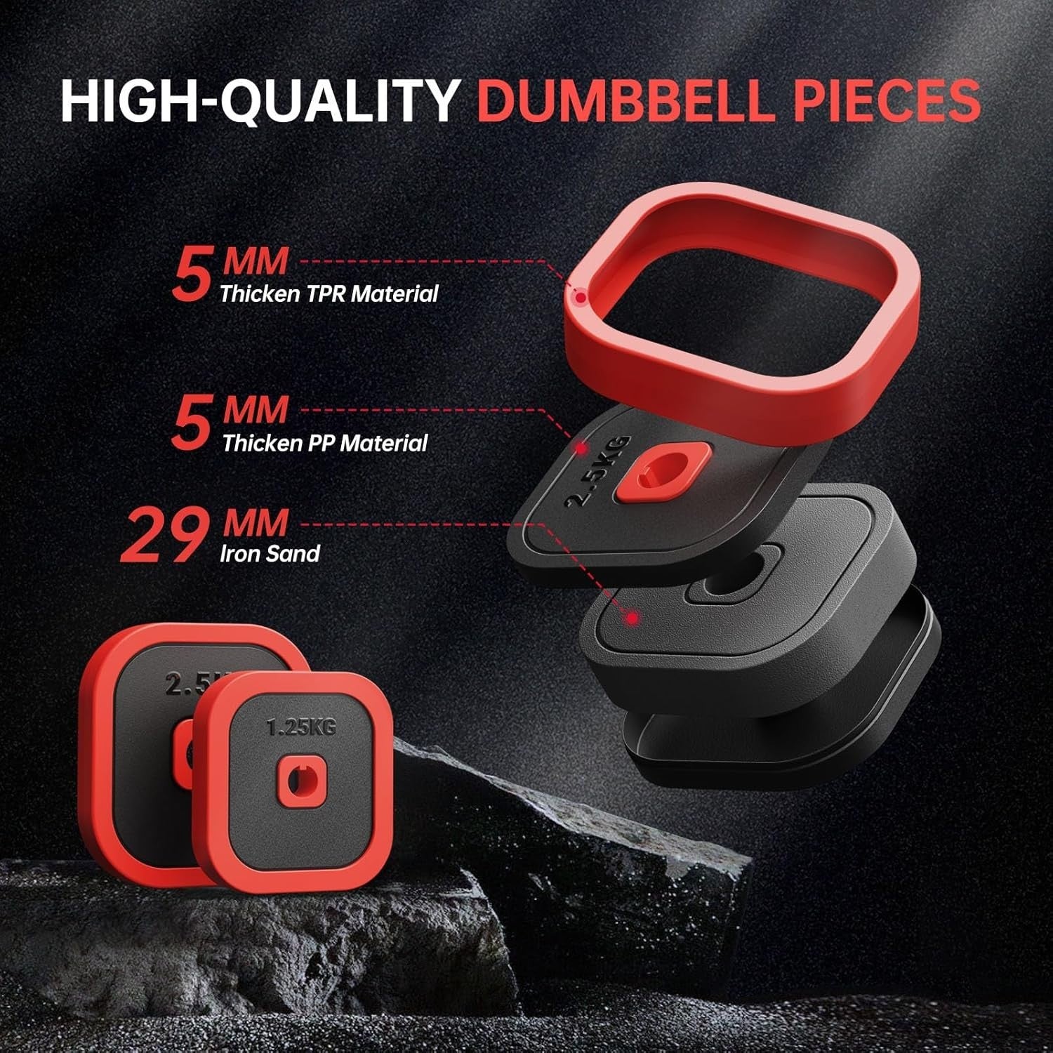 30kg Adjustable Dumbbell Set 4-in-1 Barbell Kettlebell Home Gym