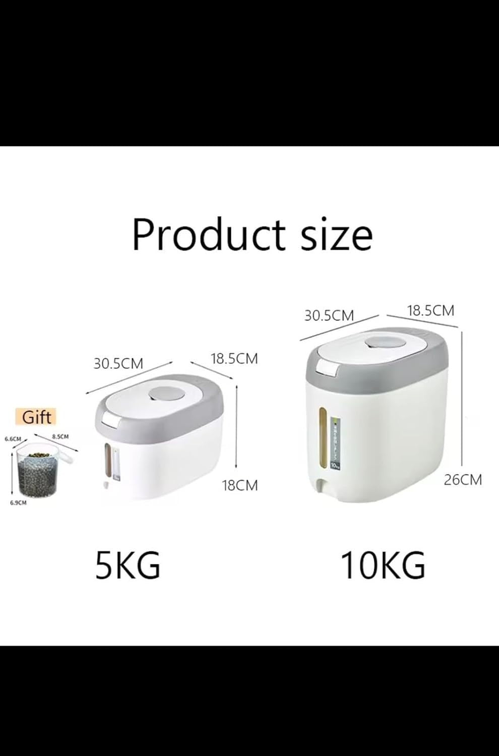 10KG Rice Dispenser Airtight Storage Container Grain Cereal Organizer