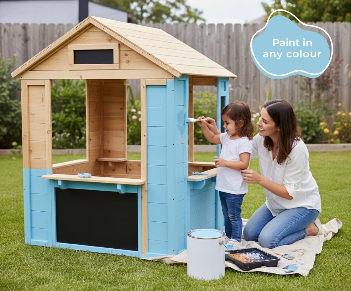 Wooden Kids Playhouse Café Shop Market Stall Indoor Outdoor