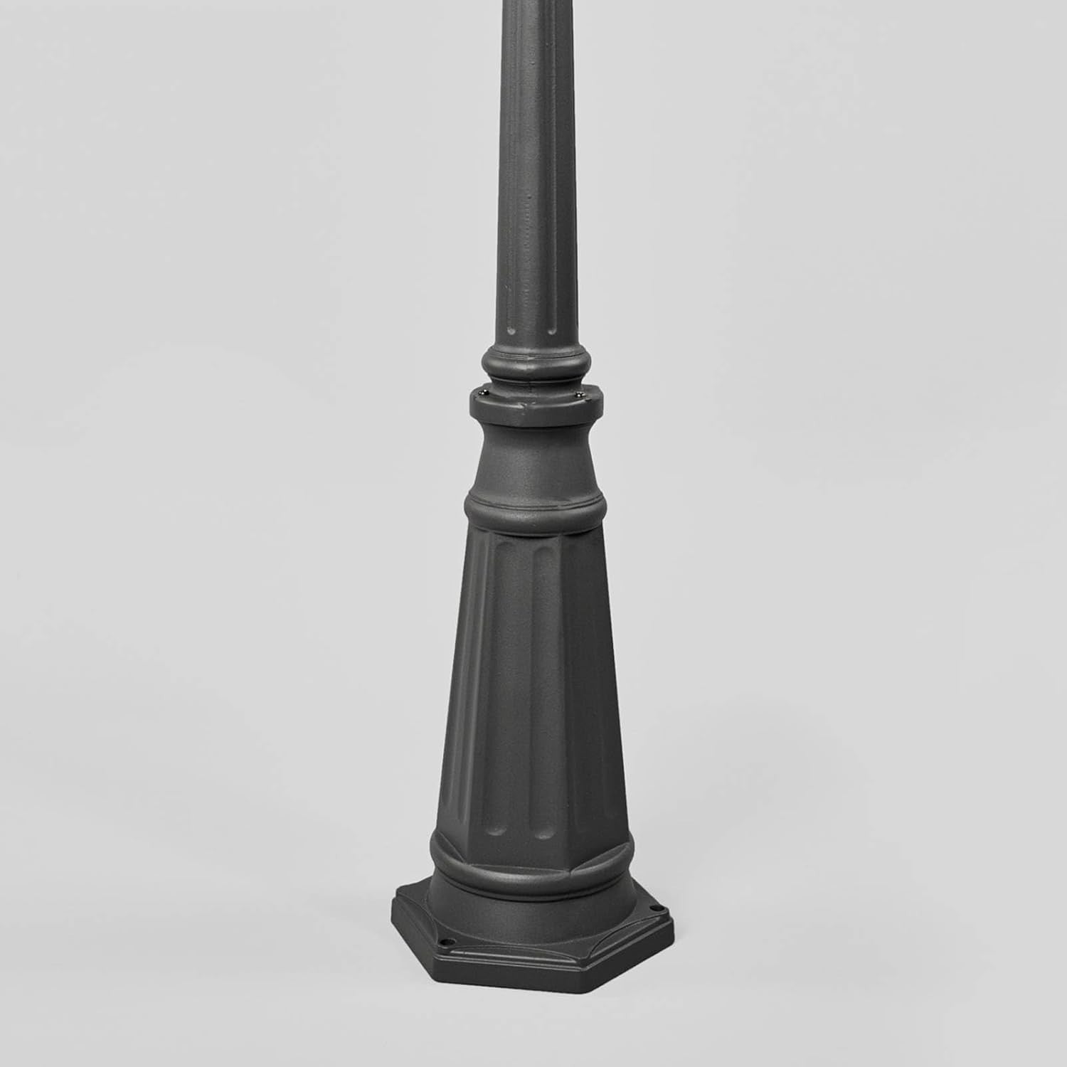 Antique Black Post Light, Lantern Design, E27 LED, Waterproof