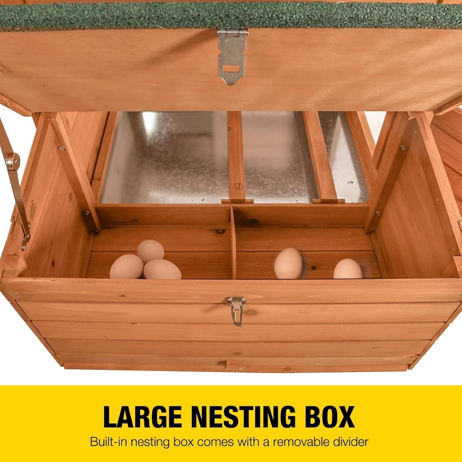 Large Wooden Chicken Coop with Run Nest Box Slide Out Tray 4–6 Hens