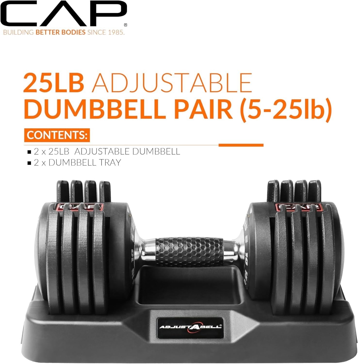 25LB Adjustable Dumbbells Pair Twist Dial Anti-Roll Home Gym Weights