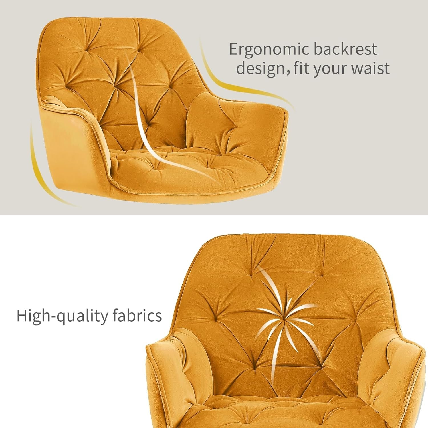 Yellow Velvet Tub Chair Dining Armchair Metal Legs