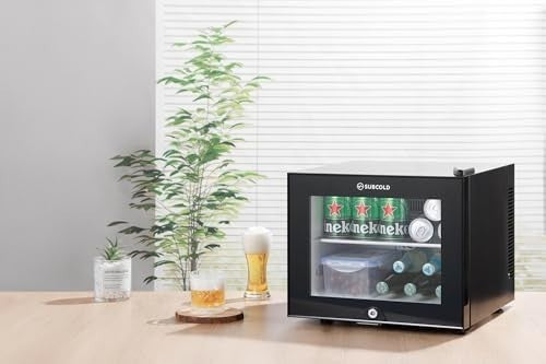 20L Mini Fridge Tabletop Cooler Frost Free Low Noise Glass Door