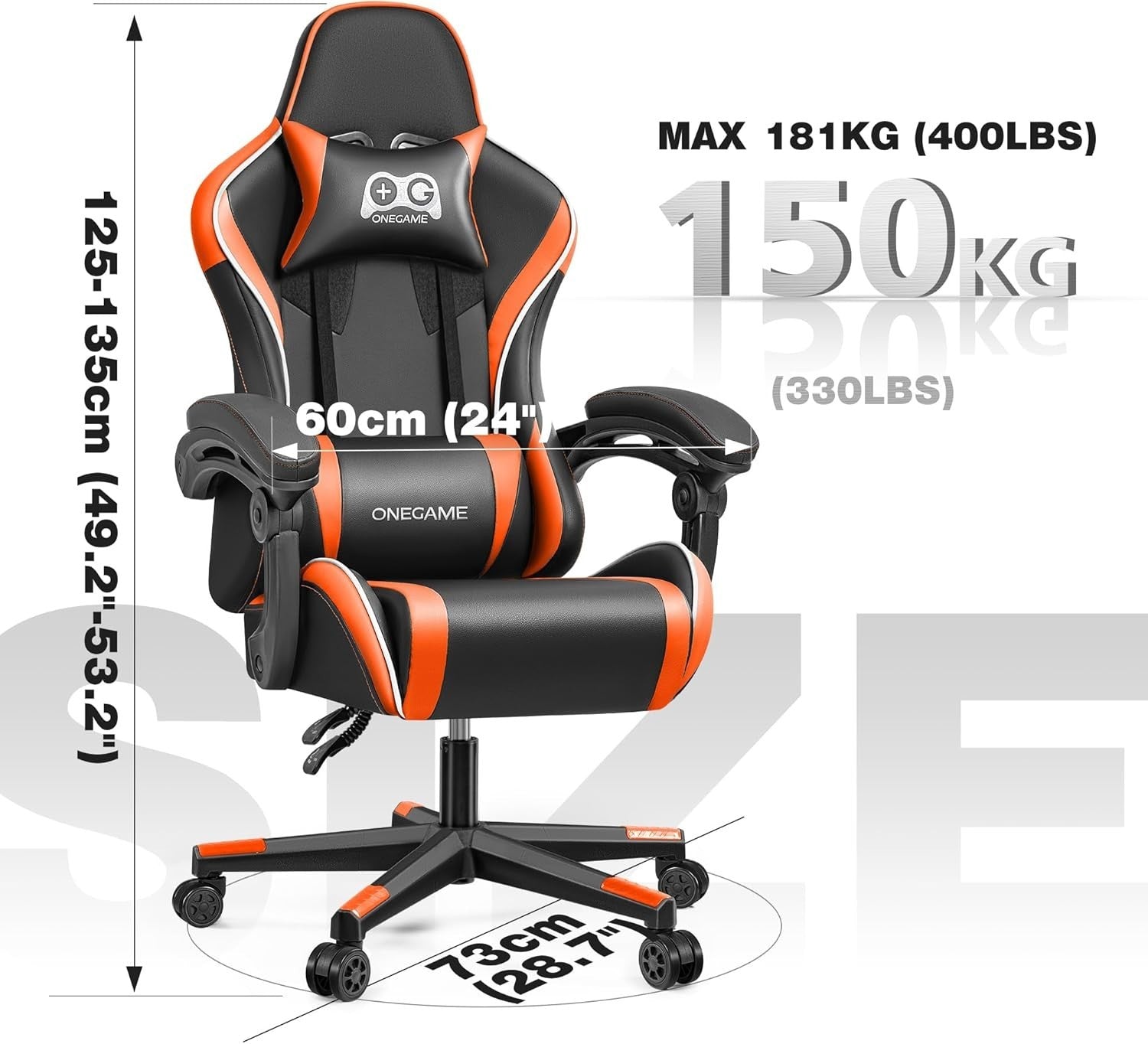 Ergonomic Gaming Chair Adjustable Height High Back Swivel Office Desk Seat 400LB