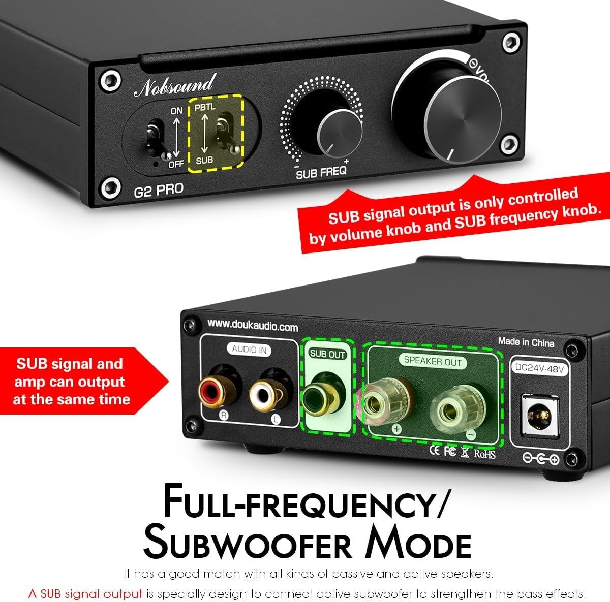 300W Subwoofer Amplifier Mini Class D Mono Home Theater Amp