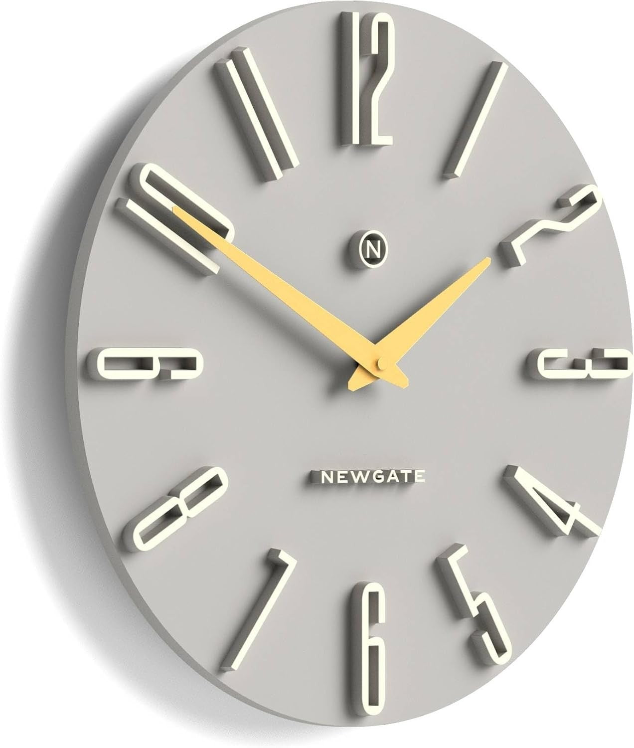 40cm Grey Gold Silent Wall Clock Modern Retro Office Kitchen Decor