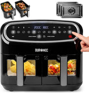10L Dual Basket Air Fryer | 2400W, Sync Cook/Finish, Visual Windows, 10 Presets