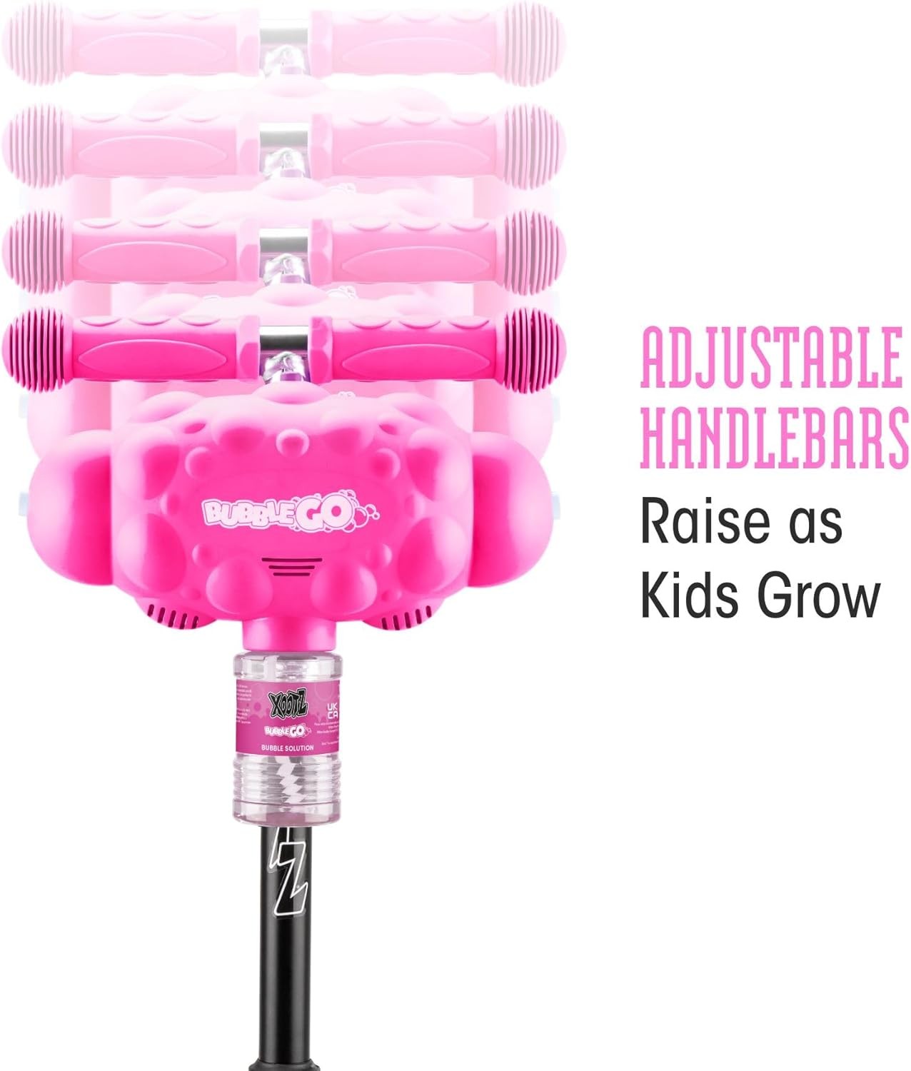 Kids 3 Wheel Bubble Scooter Foldable Tilt Turn Pink Age 3+