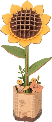 3D Wooden Sunflower Puzzle Kit – DIY Flower Craft Gift & Home Decor