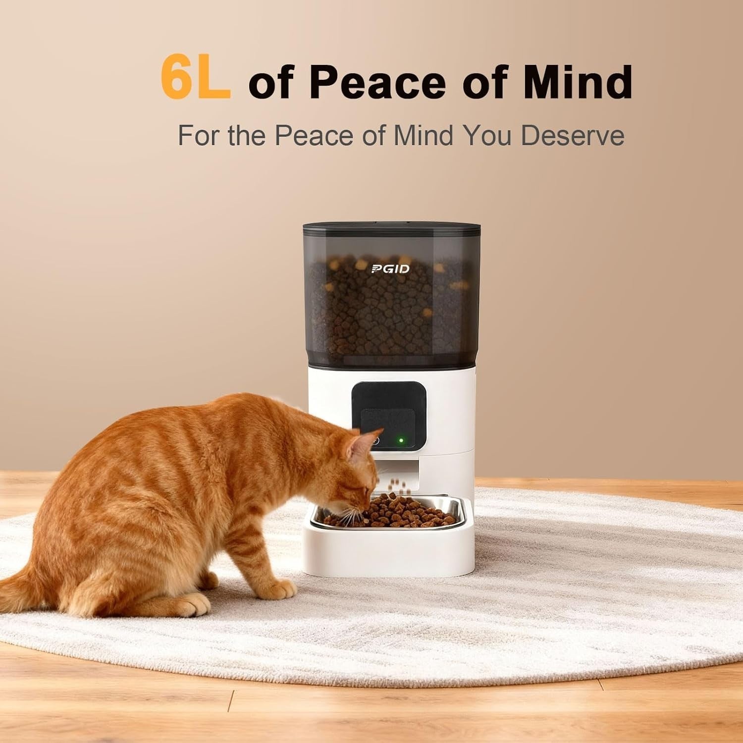 WiFi Automatic Cat Feeder 6L Smart Pet Food Dispenser App Control
