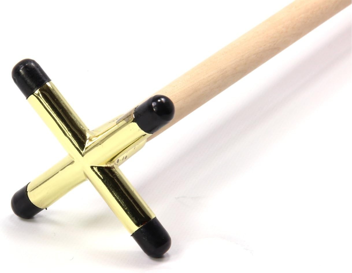 57in 2pc Cue Rest Stick Hardwood Snooker Pool Brass Bridge Head