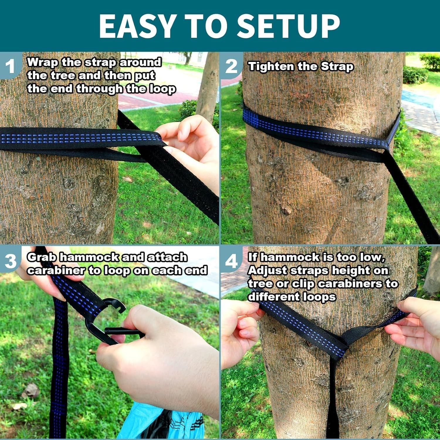 Camping Hammock with Tree Straps – 230kg Support, Lightweight & Portable