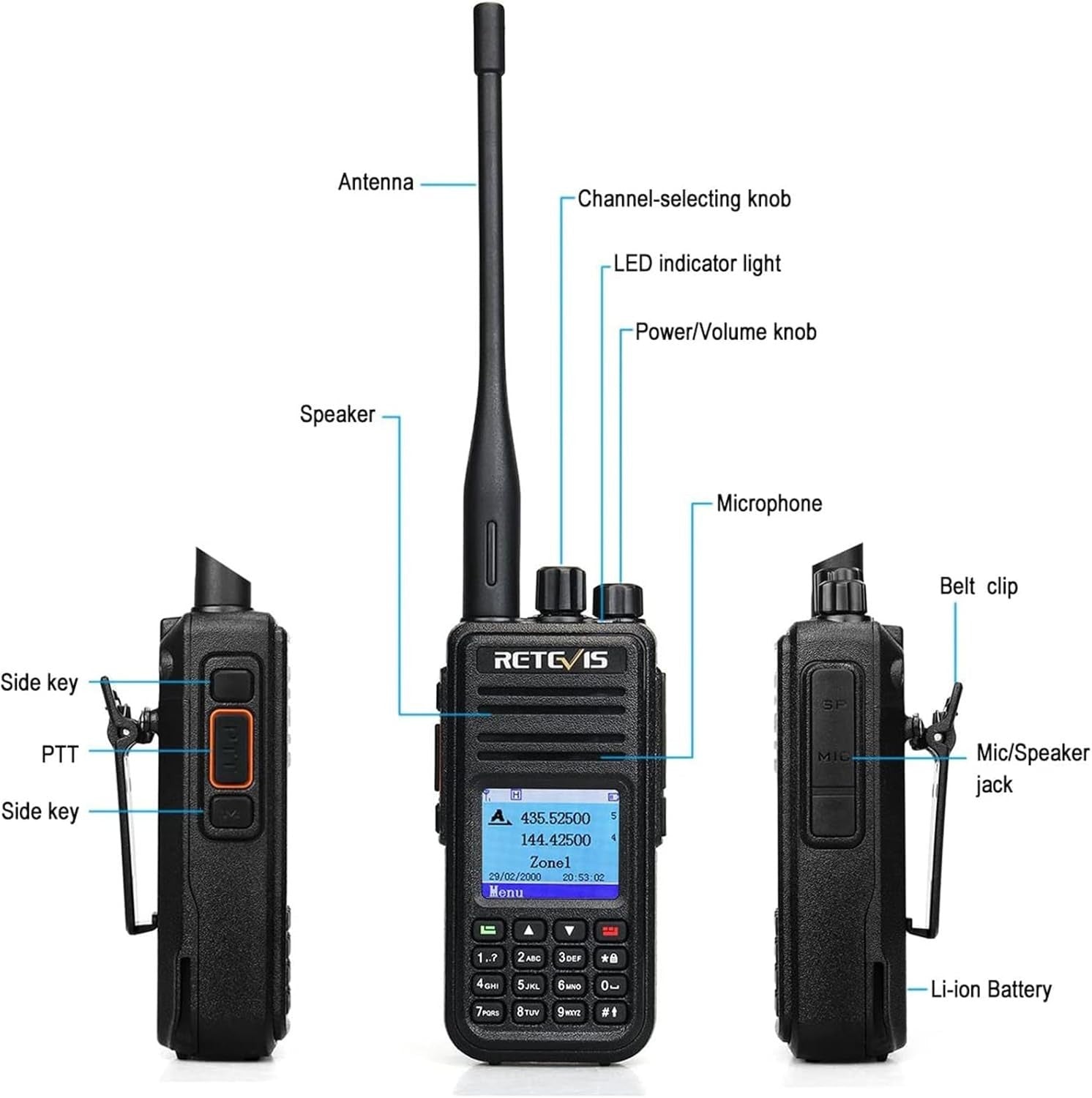 DMR Digital Analog Ham Radio GPS APRS Dual Band 3000 Channel Handheld